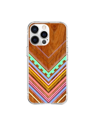 Coque iPhone 15 Pro Max Azteque Arbutus Pastel Bois Aztec Tribal - Jenny Mhairi