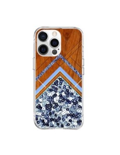 Cover iPhone 15 Pro Max Sequin Geometria Legno Azteco...