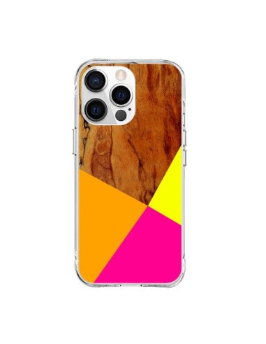 Coque iPhone 15 Pro Max Wooden Colour Block Bois Azteque Aztec Tribal - Jenny Mhairi