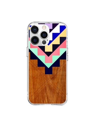 Coque iPhone 15 Pro Max Wooden Tribal Bois Azteque Aztec Tribal - Jenny Mhairi