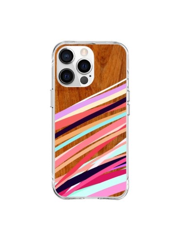 Coque iPhone 15 Pro Max Wooden Waves Coral Bois Azteque Aztec Tribal - Jenny Mhairi