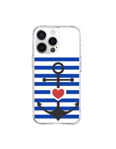 Coque iPhone 15 Pro Max Mariniere Encre Marin Coeur - Jonathan Perez