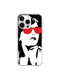 Cover iPhone 15 Pro Max Ragazza Occhiali Rosso - Jonathan...