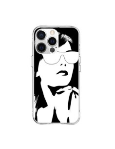 Coque iPhone 15 Pro Max Fille Lunettes Blanches -...