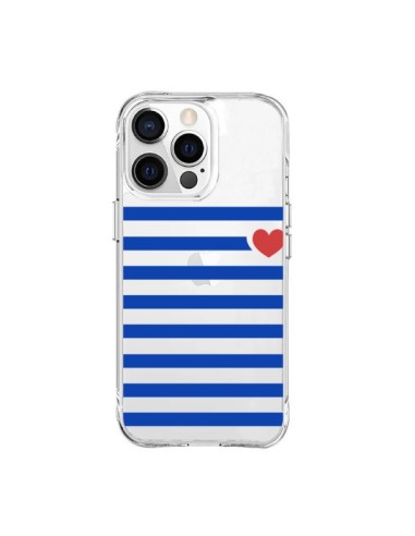 Coque iPhone 15 Pro Max Mariniere Coeur Love Transparente - Jonathan Perez