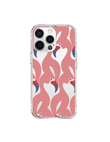 Coque iPhone 15 Pro Max Flamant Rose Flamingo Transparente - Dricia Do