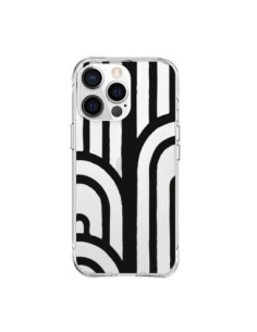 Cover iPhone 15 Pro Max Geometrico Nero Trasparente -...