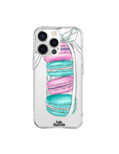 Coque iPhone 15 Pro Max Macarons Pink Mint Rose Transparente - kateillustrate