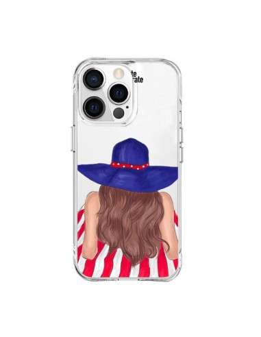 Coque iPhone 15 Pro Max Beah Girl Fille Plage Transparente - kateillustrate