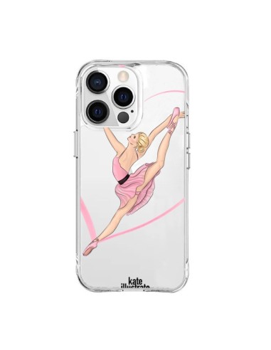 Coque iPhone 15 Pro Max Ballerina Jump In The Air Ballerine Danseuse Transparente - kateillustrate