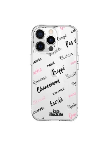 Coque iPhone 15 Pro Max Ballerina Ballerine Mots Transparente - kateillustrate