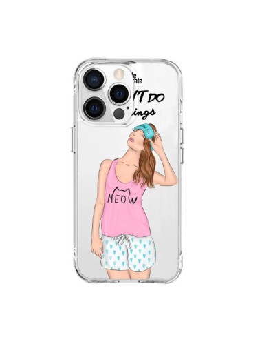 Coque iPhone 15 Pro Max I Don't Do Mornings Matin Transparente - kateillustrate