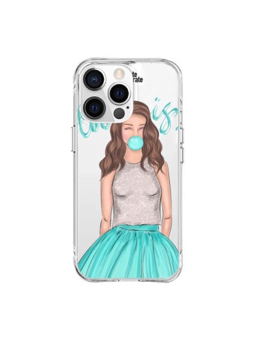 Coque iPhone 15 Pro Max Bubble Girls Tiffany Bleu Transparente - kateillustrate