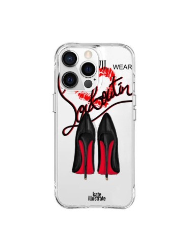 Coque iPhone 15 Pro Max The Devil Wears Shoes Demon Chaussures Transparente - kateillustrate