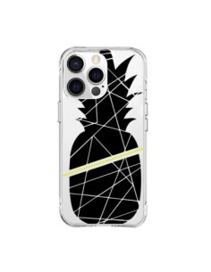 Cover iPhone 15 Pro Max Ananas Nero Trasparente -...