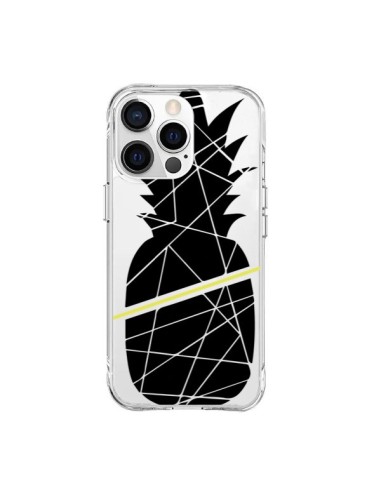 Coque iPhone 15 Pro Max Ananas Noir Transparente - Koura-Rosy Kane