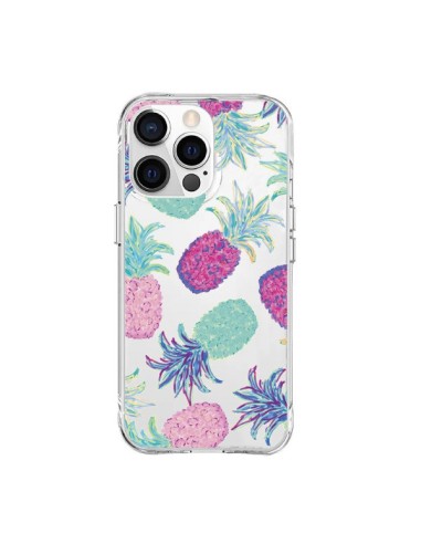 Cover iPhone 15 Pro Max Ananas Frutta Estate Trasparente - Lisa Argyropoulos