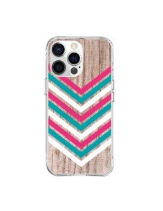 Cover iPhone 15 Pro Max Tribale Azteco Legno Wood Freccia...