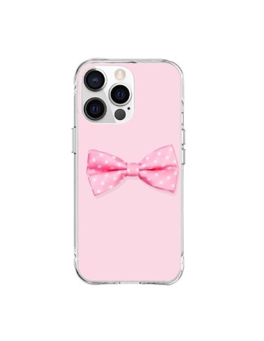 Coque iPhone 15 Pro Max Noeud Papillon Rose Girly Bow Tie - Laetitia