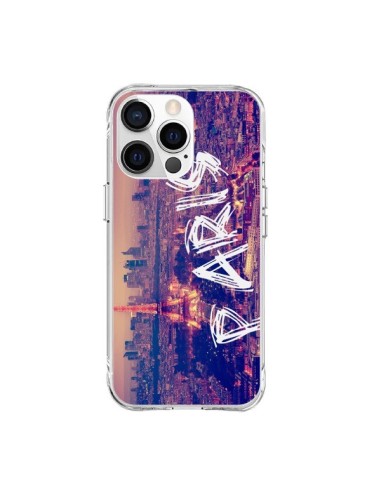 Coque iPhone 15 Pro Max Paris Tour Eiffel Tower Nuit - Laetitia