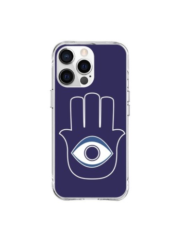 Coque iPhone 15 Pro Max Main de Fatma Oeil Bleu - Laetitia