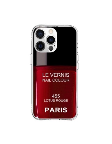 Coque iPhone 15 Pro Max Vernis Paris Lotus Rouge - Laetitia