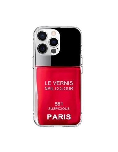 Coque iPhone 15 Pro Max Vernis Paris Suspicious Rouge - Laetitia