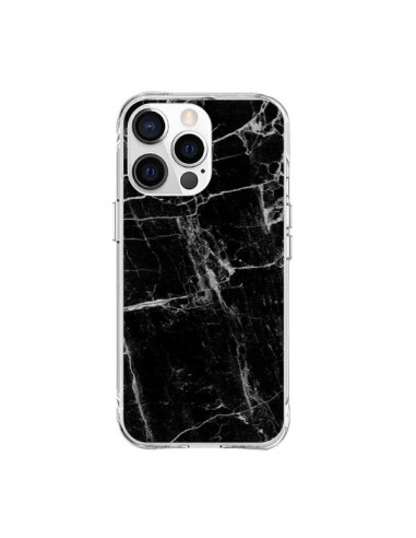 Coque iPhone 15 Pro Max Marbre Marble Noir Black - Laetitia
