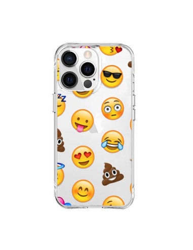 Cover iPhone 15 Pro Max Emoji Trasparente - Laetitia