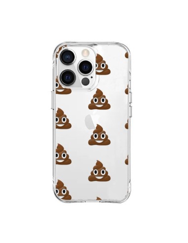 Coque iPhone 15 Pro Max Shit Poop Emoticone Emoji Transparente - Laetitia