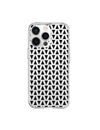 Coque iPhone 15 Pro Max Triangles Romi Azteque Noir Transparente - Laetitia