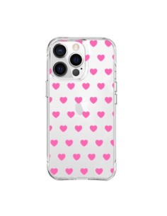 Cover iPhone 15 Pro Max Cuore Amore Rosa Trasparente -...