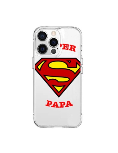 Coque iPhone 15 Pro Max Super Papa Transparente - Laetitia