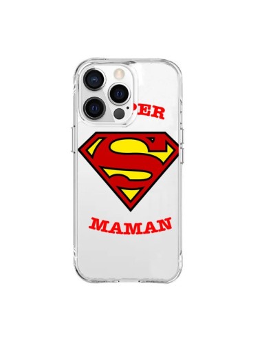 Coque iPhone 15 Pro Max Super Maman Transparente - Laetitia