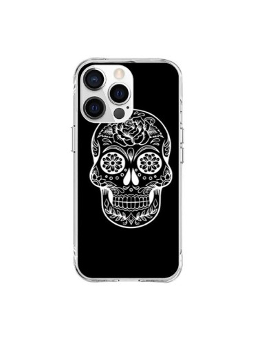 Coque iPhone 15 Pro Max Tête de Mort Mexicaine Blanche - Laetitia