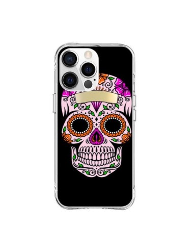 Coque iPhone 15 Pro Max Tête de Mort Mexicaine Multicolore - Laetitia