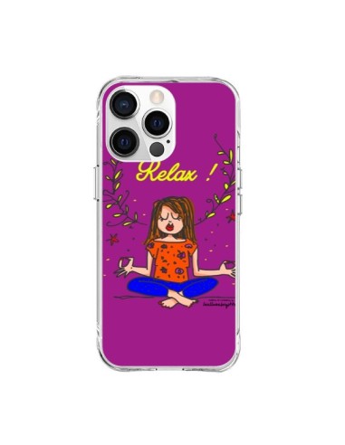 Coque iPhone 15 Pro Max Fille Relax Zen Yoga - Leellouebrigitte