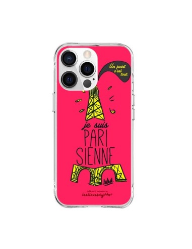 Coque iPhone 15 Pro Max Je suis Parisienne La Tour Eiffel Rose - Leellouebrigitte