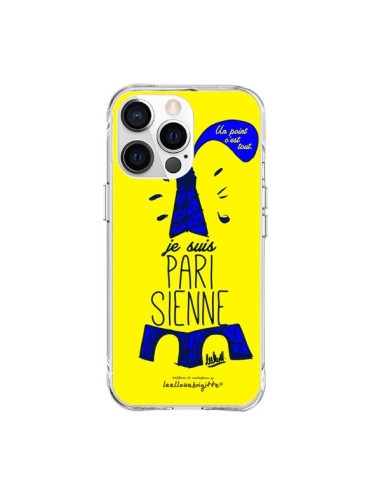 Coque iPhone 15 Pro Max Je suis Parisienne La Tour Eiffel Jaune - Leellouebrigitte