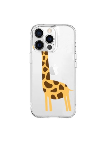 Cover iPhone 15 Pro Max Giraffa Animale Savana Trasparente - Petit Griffin