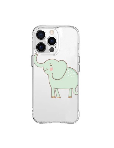 Cover iPhone 15 Pro Max Elefante Animale Cuore Amore  Trasparente - Petit Griffin