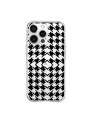 Coque iPhone 15 Pro Max Vichy Carre Noir Transparente - Petit Griffin