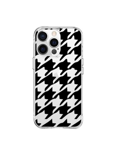 Coque iPhone 15 Pro Max Vichy Gros Carre noir Transparente - Petit Griffin