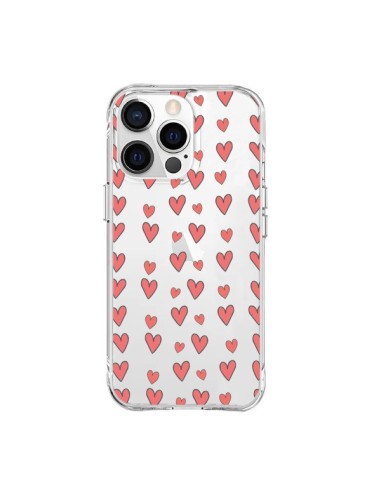 Cover iPhone 15 Pro Max Cuore Amore Amour Rosso Trasparente - Petit Griffin