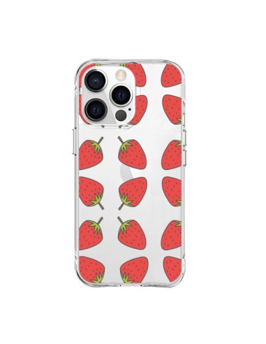 Cover iPhone 15 Pro Max Fragola Frutta Trasparente - Petit Griffin