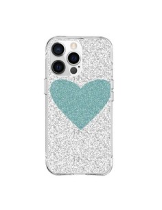 Cover iPhone 15 Pro Max Cuore Blu Verde Argento Amore -...