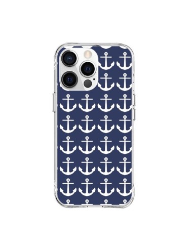 Coque iPhone 15 Pro Max Ancre Marin Bleu Anchors Navy - Mary Nesrala