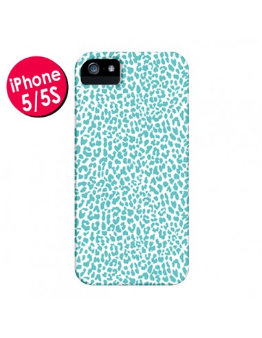 Coque Leopard Turquoise pour iPhone 5 et 5S - Mary Nesrala