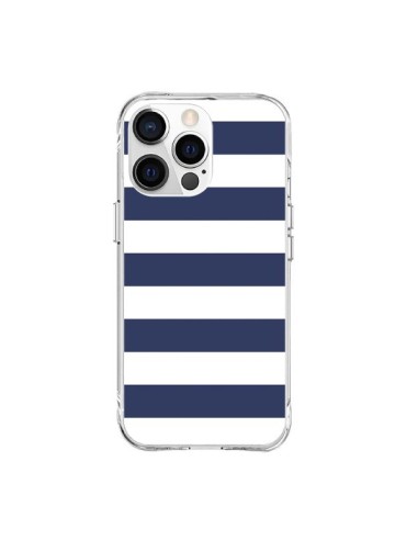 Cover iPhone 15 Pro Max Bande Marineresche Blu Bianco Gaultier - Mary Nesrala