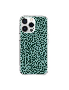 Coque iPhone 15 Pro Max Leopard Turquoise Neon - Mary...